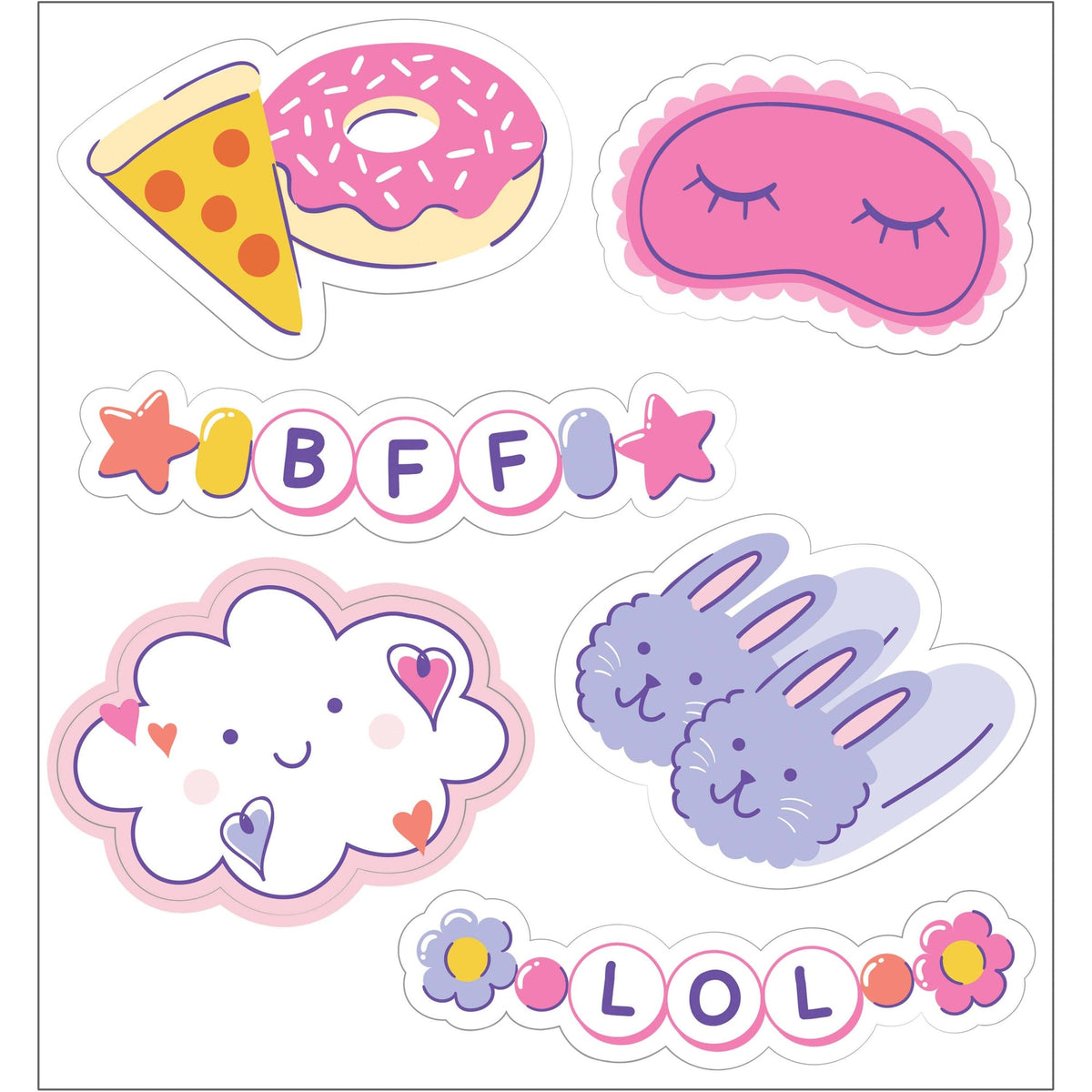 CREATIVE CONVERTING Kids Birthday Sweet Dreams Birthday Stickers, 6 Count 196504193048