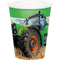 CREATIVE CONVERTING Kids Birthday Tractor Time Birthday Party Paper Cups, 9 Oz, 8 Count