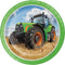 CREATIVE CONVERTING Kids Birthday Tractor Time Birthday Small Round Dessert Paper Plates, 7 Inches, 8 Count