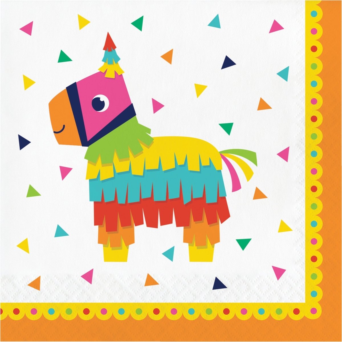 CREATIVE CONVERTING Theme Party Mexican Fiesta Large Lunch Napkins, 16 Count 039938617868