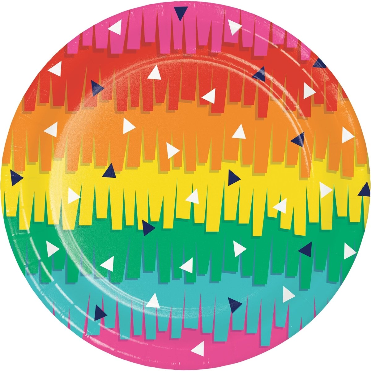CREATIVE CONVERTING Theme Party Mexican Fiesta Small Round Dessert Paper Plates, 7 Inches, 8 Count 039938617851