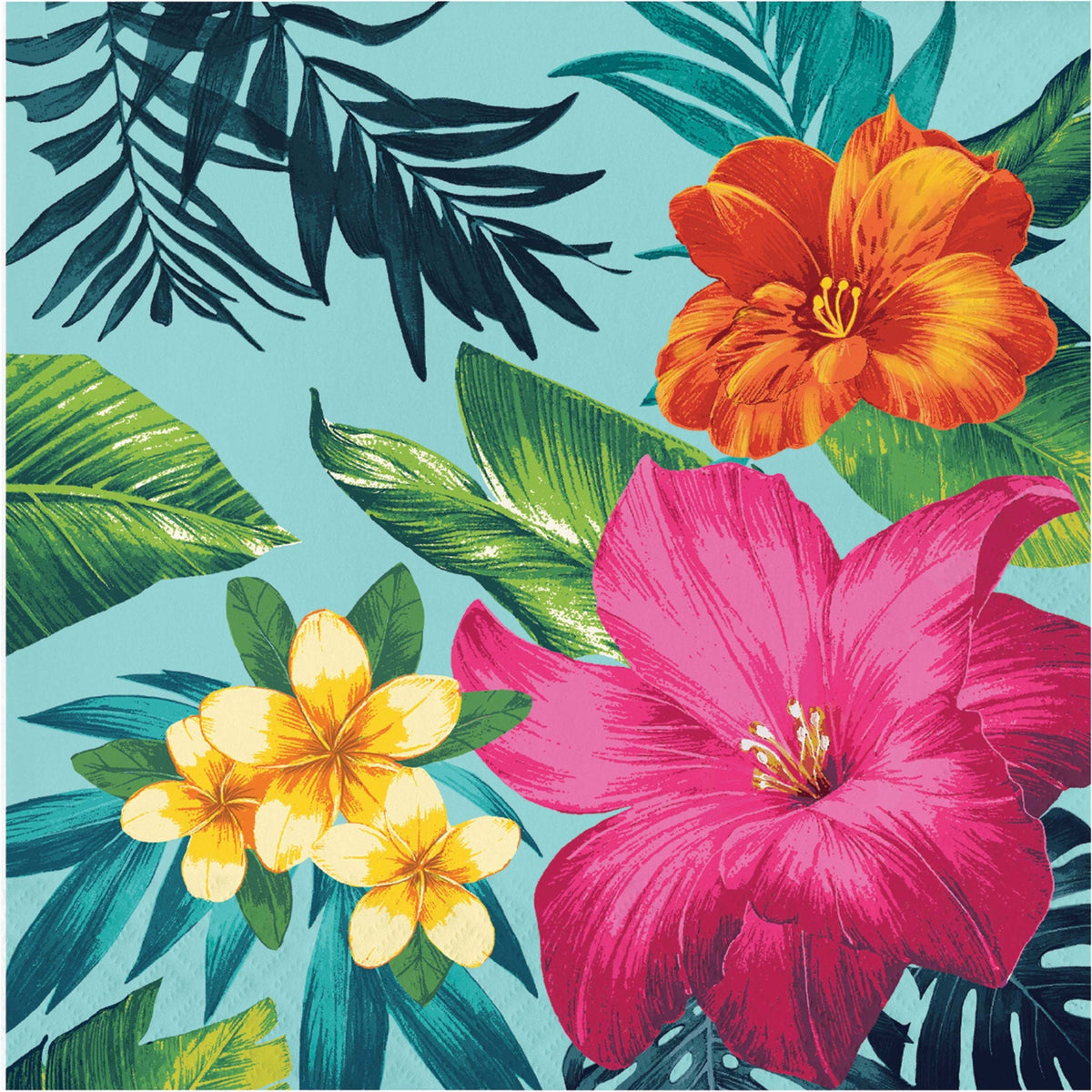 CREATIVE CONVERTING Theme Party Tropic Time Large Lunch Napkins, 16 Count 196504141209