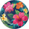 CREATIVE CONVERTING Theme Party Tropic Time Large Round Lunch Paper Plates, 9 Inches, 8 Count 196504141223