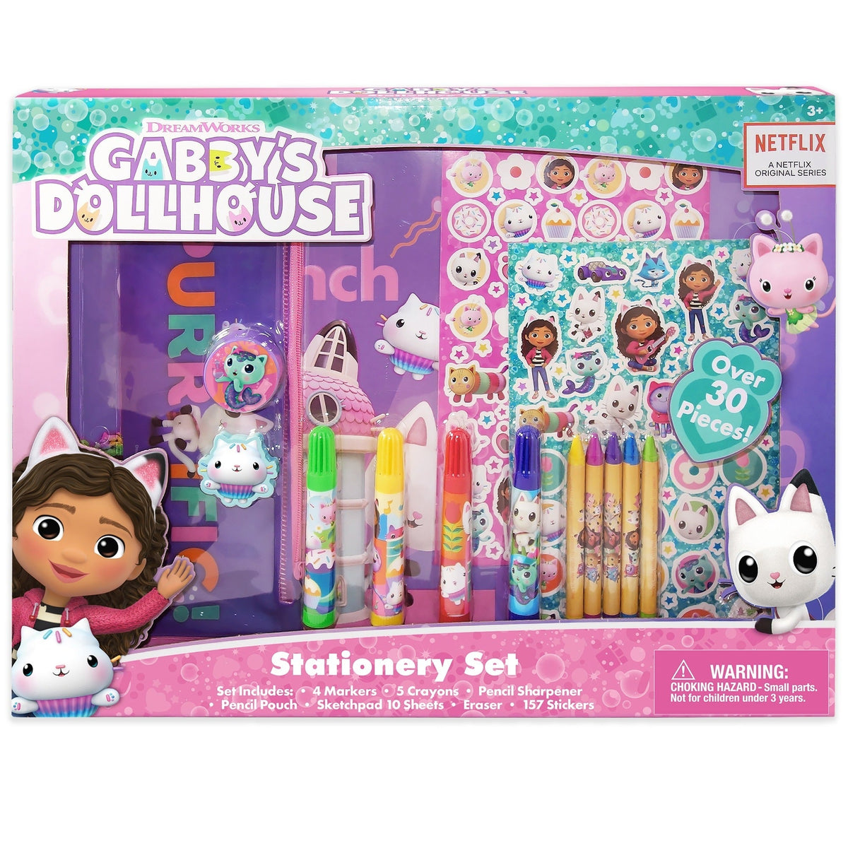 DANAWARES Kids Birthday Gabby's Dollhouse Stationery Set, 1 Count