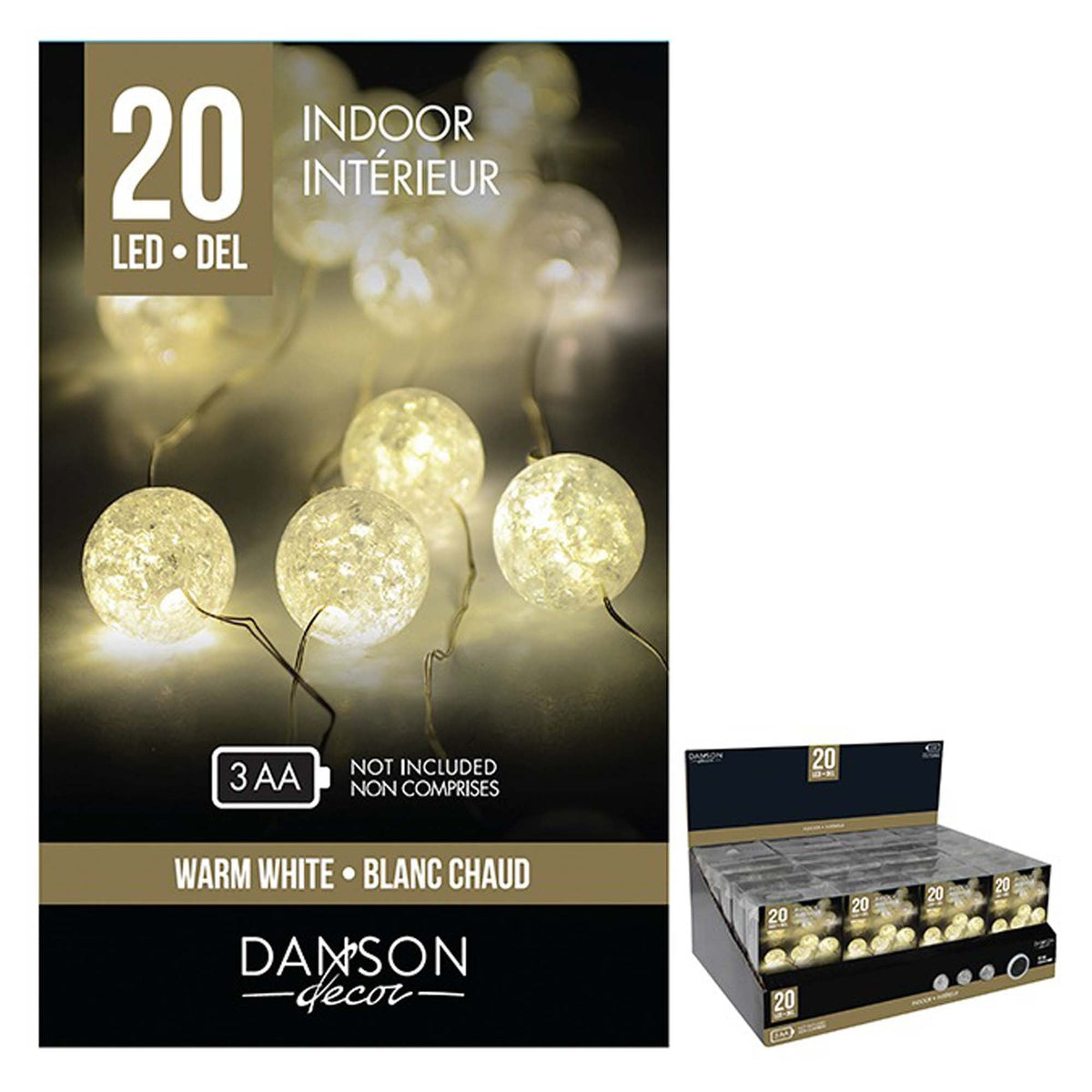 DANSON DECOR Christmas Balls LED String Lights, 1 Count