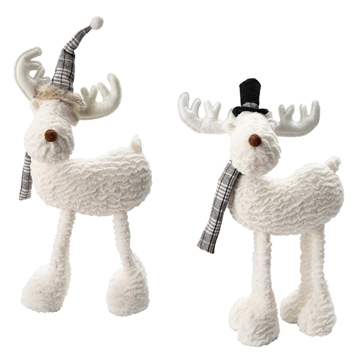 DANSON DECOR Christmas Fabric Plush Standing Reindeer, 10 x 20 Inches, Assortment, 1 Count 062615848071