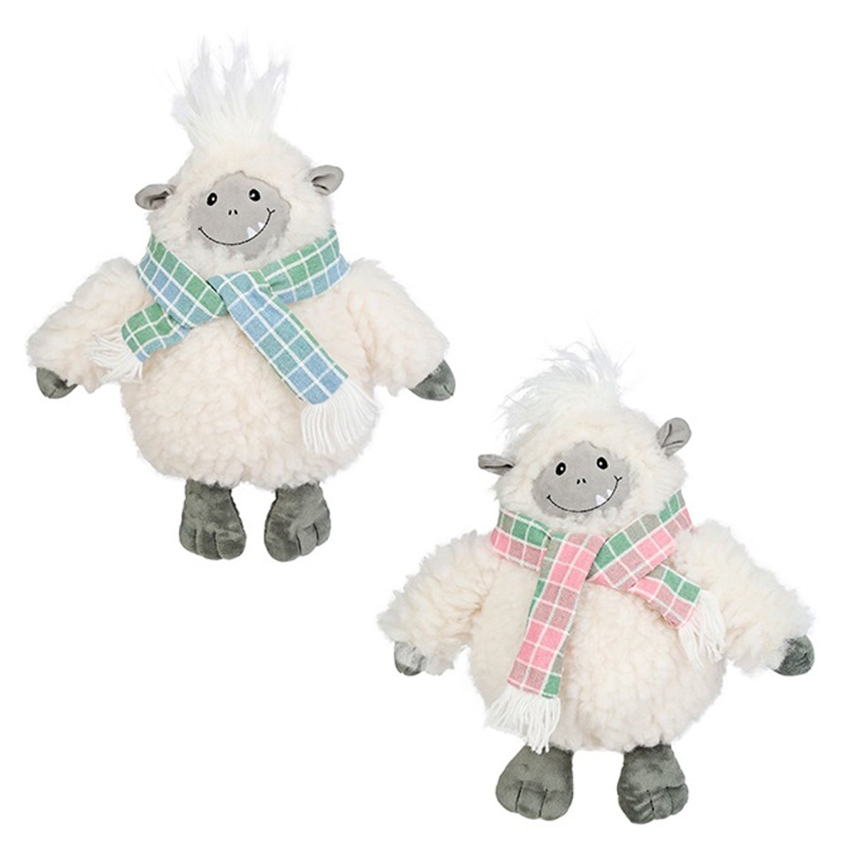 DANSON DECOR Christmas Fabric Sitting Yeti, 12 Inches, Assortment, 1 Count 062615866488