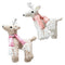 DANSON DECOR Christmas Fabric Standing Reindeer with Scarf, Pink, 8 Inches, Assortment, 1 Count 062615842192
