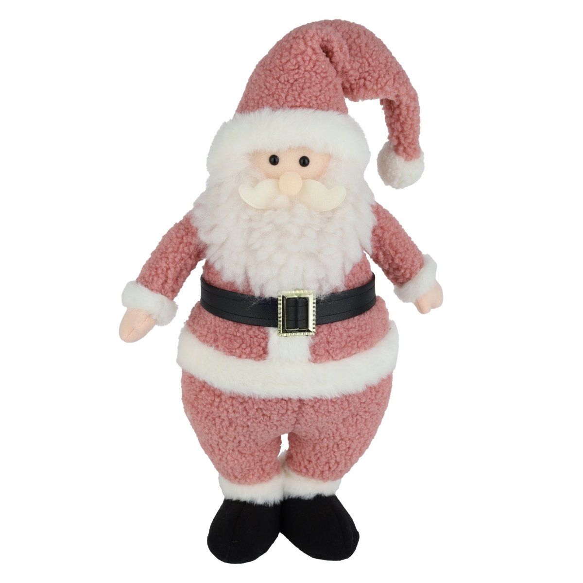 DANSON DECOR Christmas Fabric Standing Santa, Pink and White, 16 Inches, 1 Count 062615865801