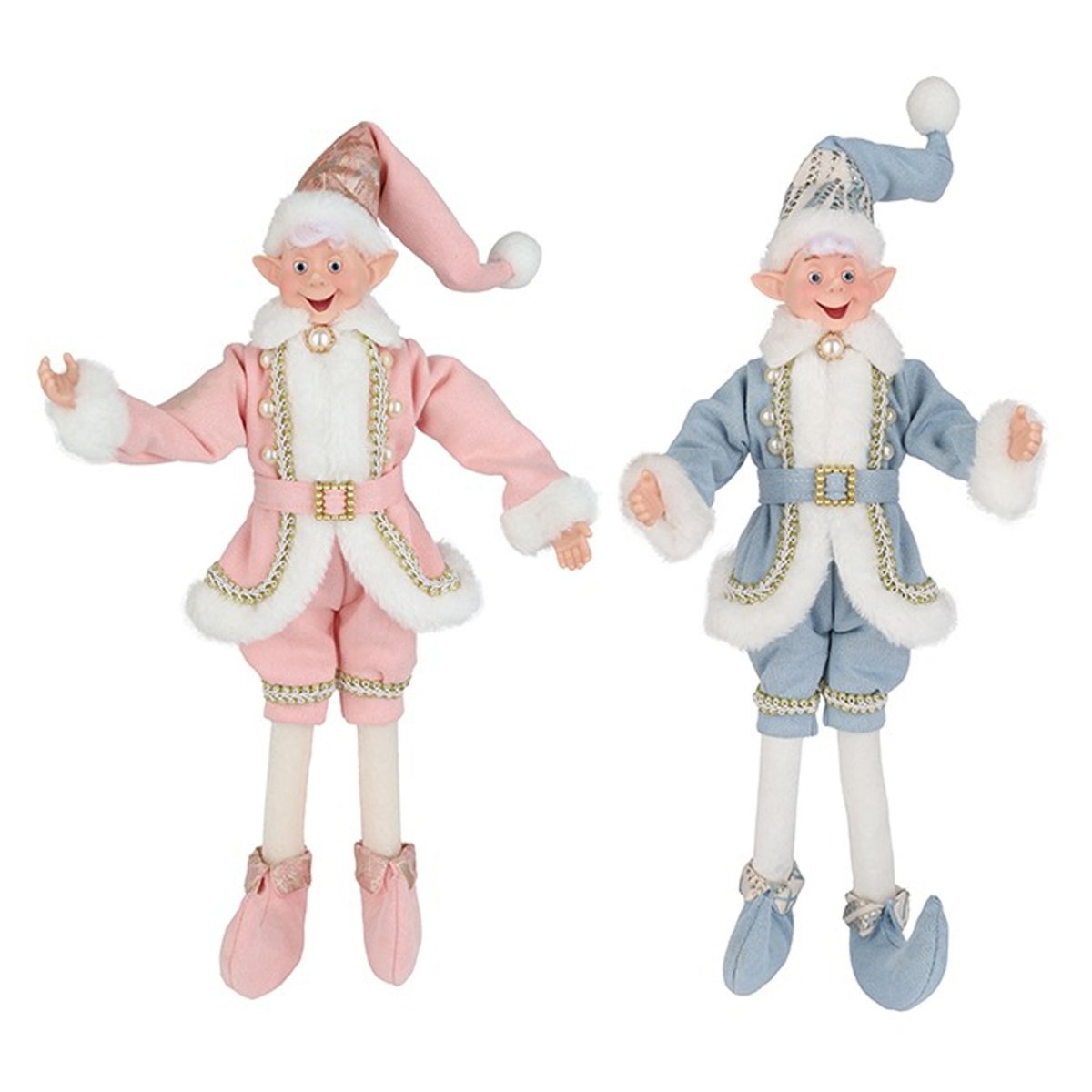 DANSON DECOR Christmas Flexible Fabric Elf, Assortment, 1 Count 062615870690