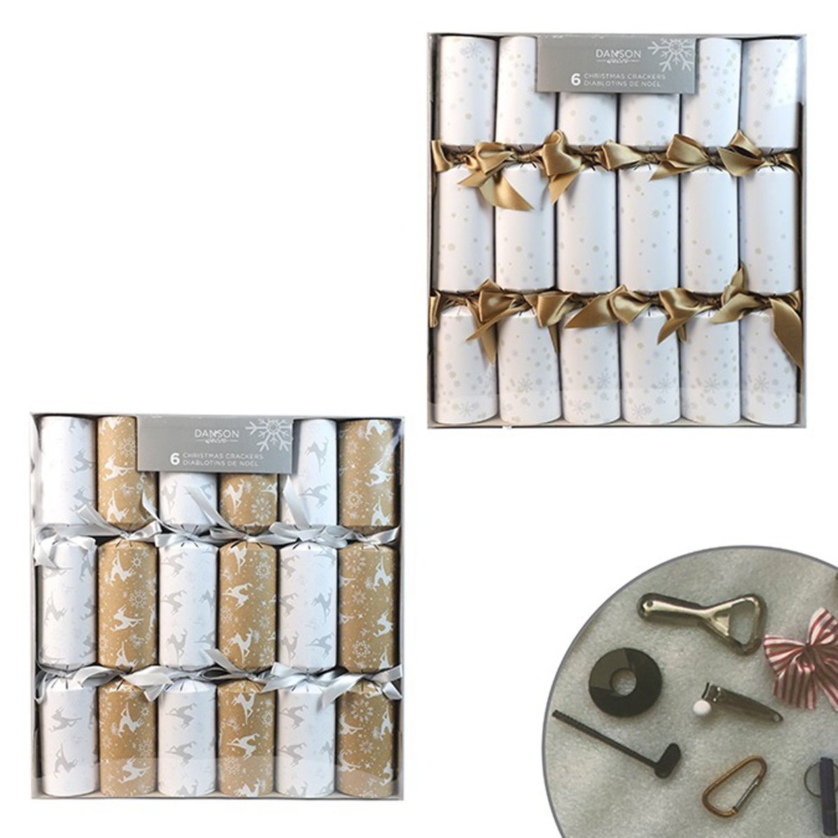 DANSON DECOR Christmas Foil Christmas Chackers, Assortment, 6 Count 062615819675