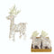 DANSON DECOR Christmas Glitter Reindeer, White and Gold, 9 Inches, 1 Count