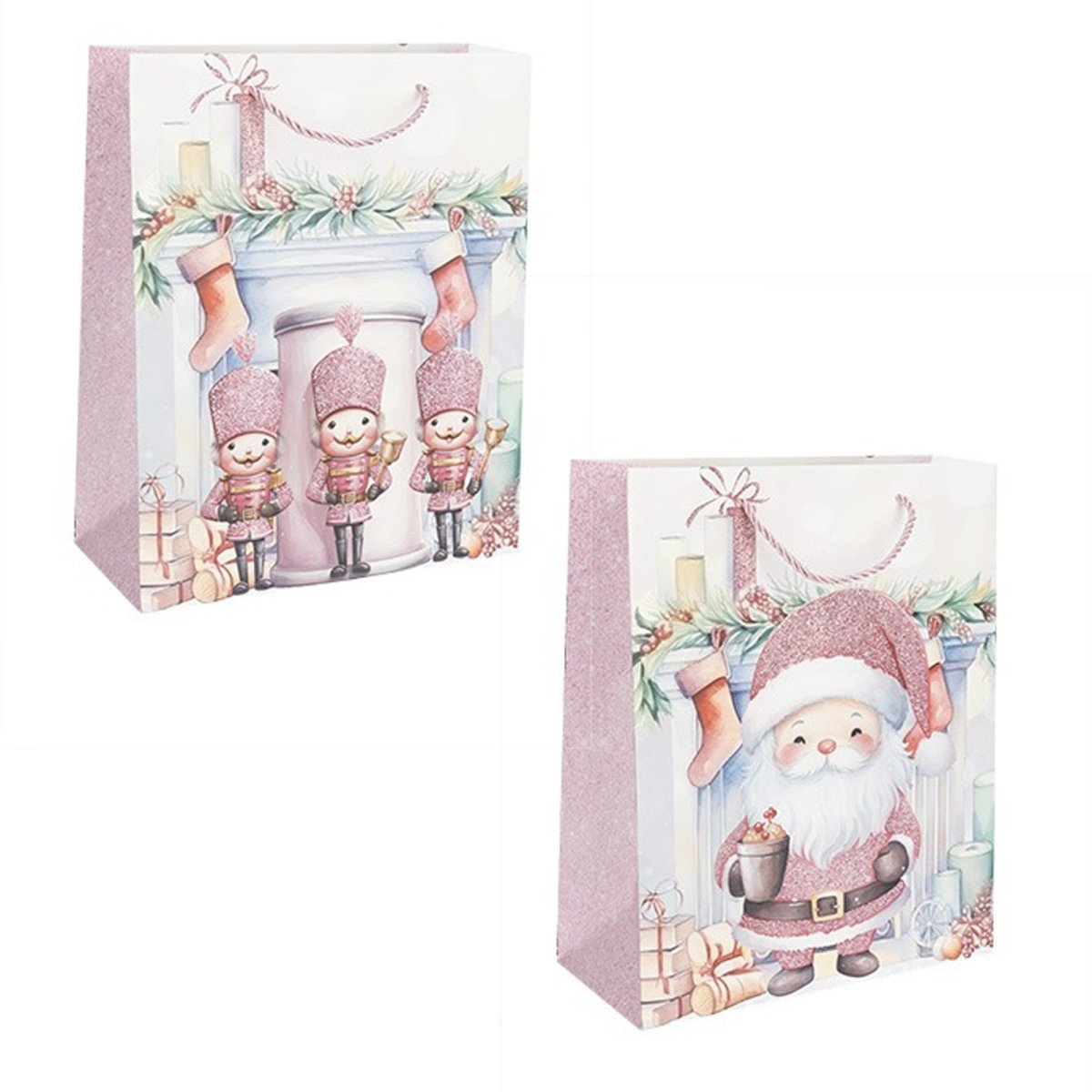 DANSON DECOR Christmas Large Christmas Glitter Gift Bag, Assortment, 1 Count 062615882327