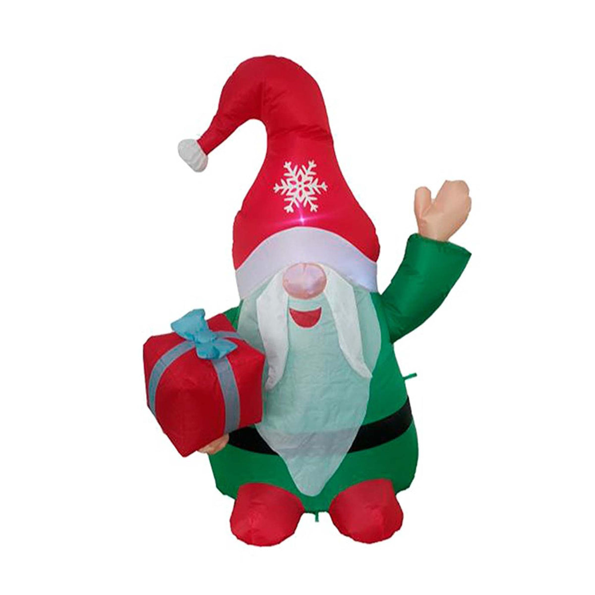 DANSON DECOR Christmas Light-Up Waving Inflatable Gnome, 48 Inches, 1 Count