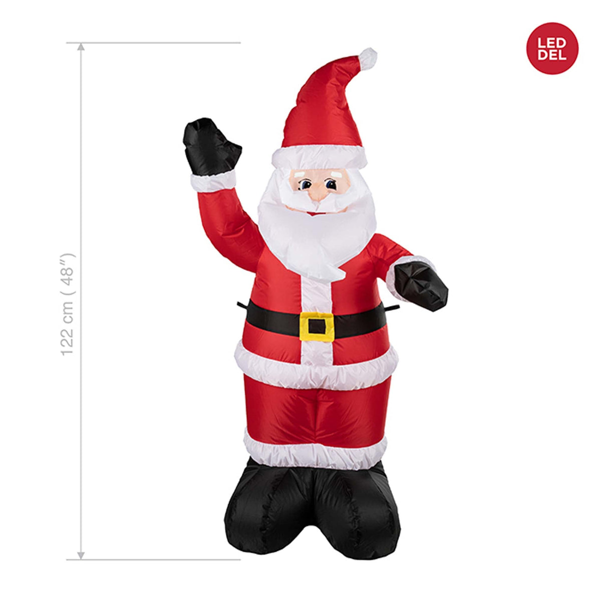 DANSON DECOR Christmas Light-Up Waving Inflatable Santa, 48 Inches, 1 Count