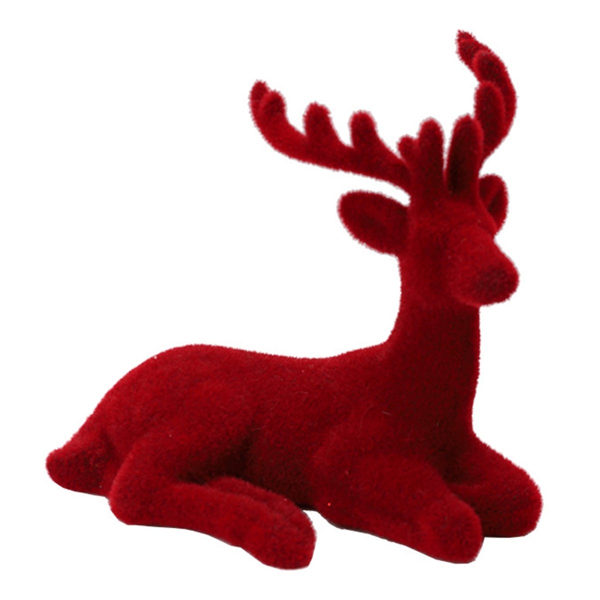 DANSON DECOR Christmas Red Felt Cover Sitting Reindeer, 4.5 Inches, 1 Count 062615844233