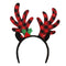 DANSON DECOR Christmas Reindeer Plaid Christmas Headband, Red and Black, 1 Count