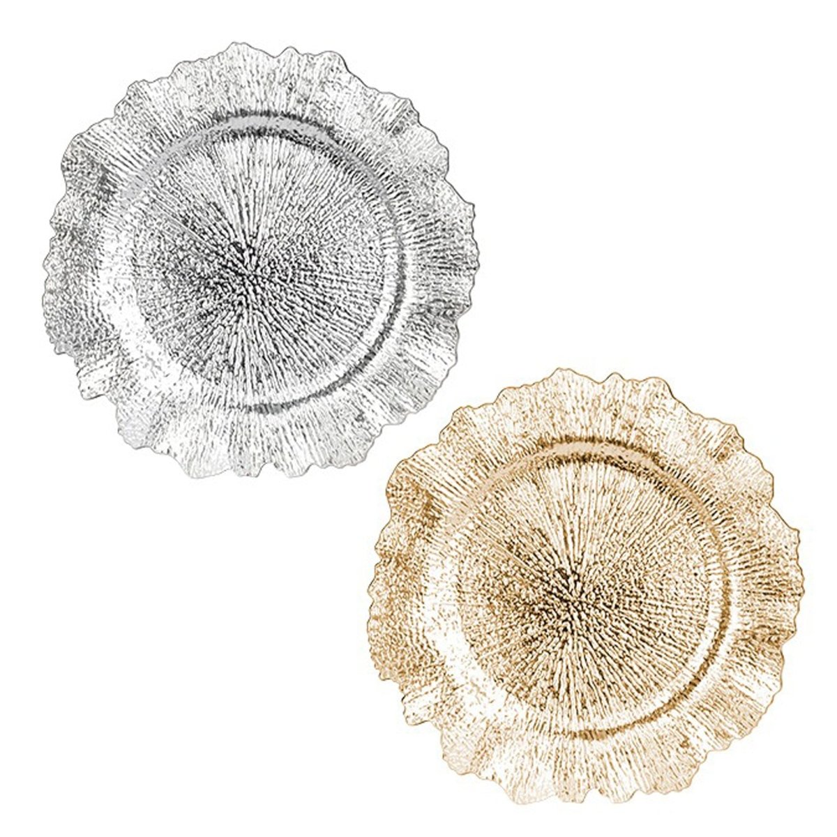 DANSON DECOR Christmas Scalloped Edge Charger Plate, 13 Inches, Assortment, 1 Count 062615876906