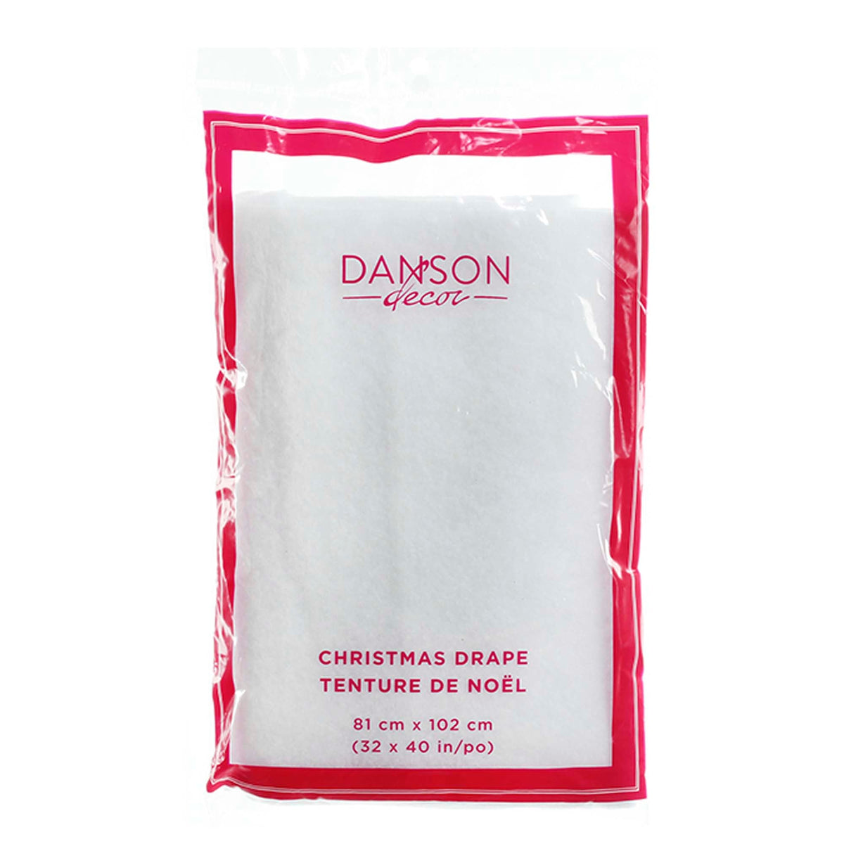 DANSON DECOR Christmas White Christmas Drape, 32 x 40 Inches, 1 Count