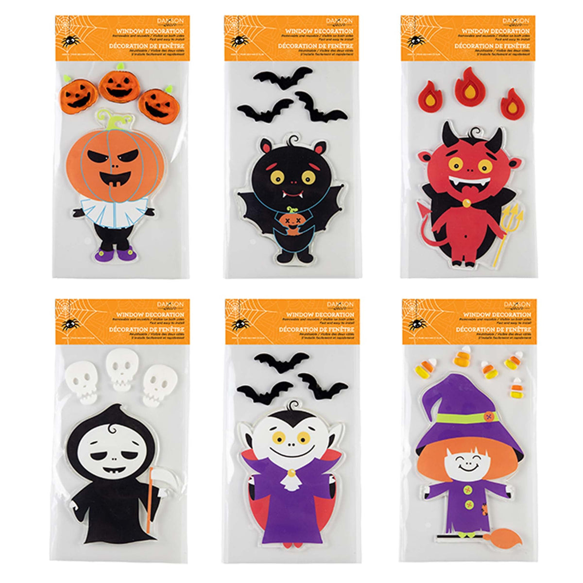 DANSON DECOR Halloween Halloween Jelly Window Decoration, Assortment, 1 Count
