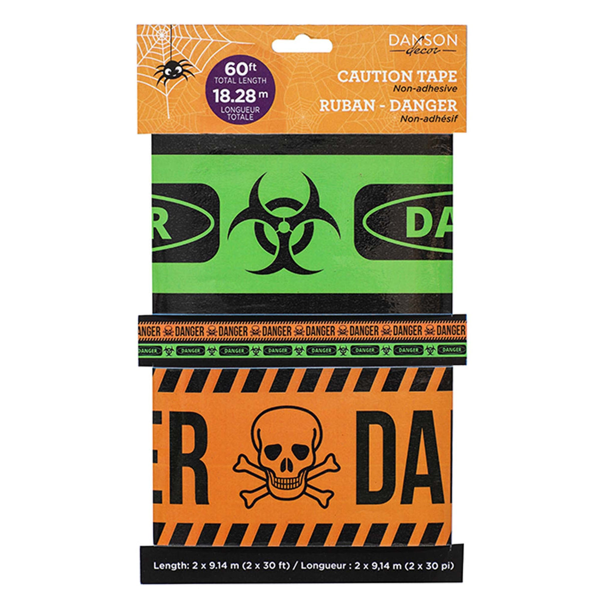 DANSON DECOR Halloween Halloween Plastic Danger Tape, 360 Inches, 2 Count