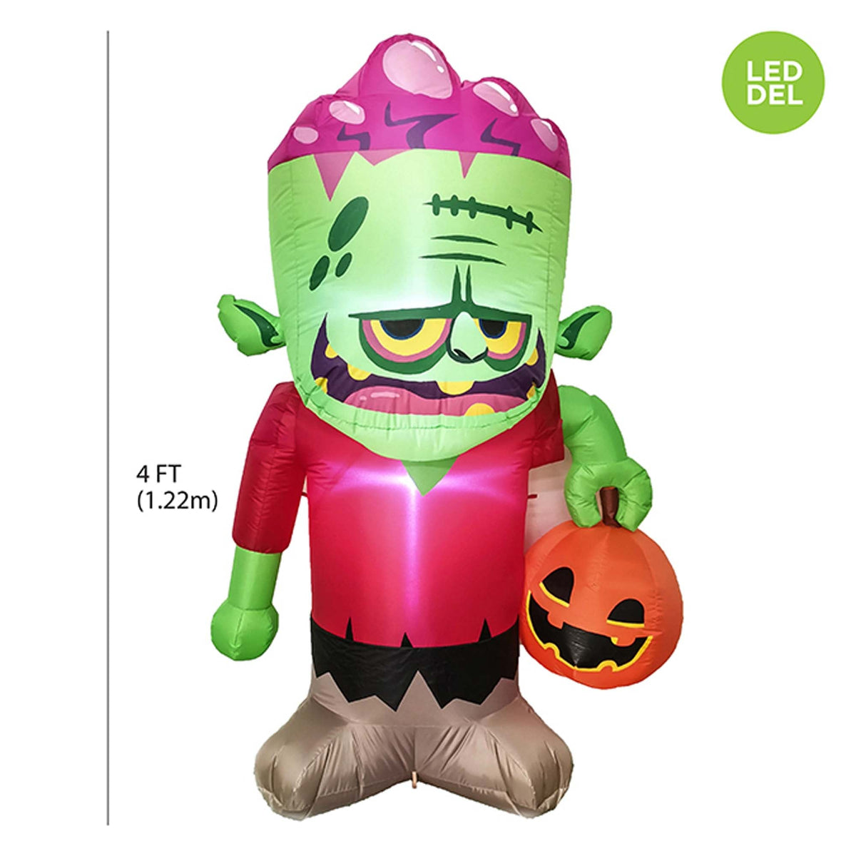 DANSON DECOR Halloween Inflatable Light-Up Frankenstein Decoration, 48 Inches, 1 Count