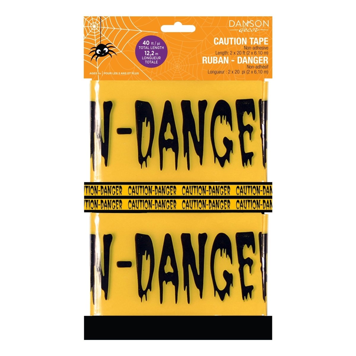 DANSON DECOR Halloween Plastic Danger Tape, 1 Count 62615227371