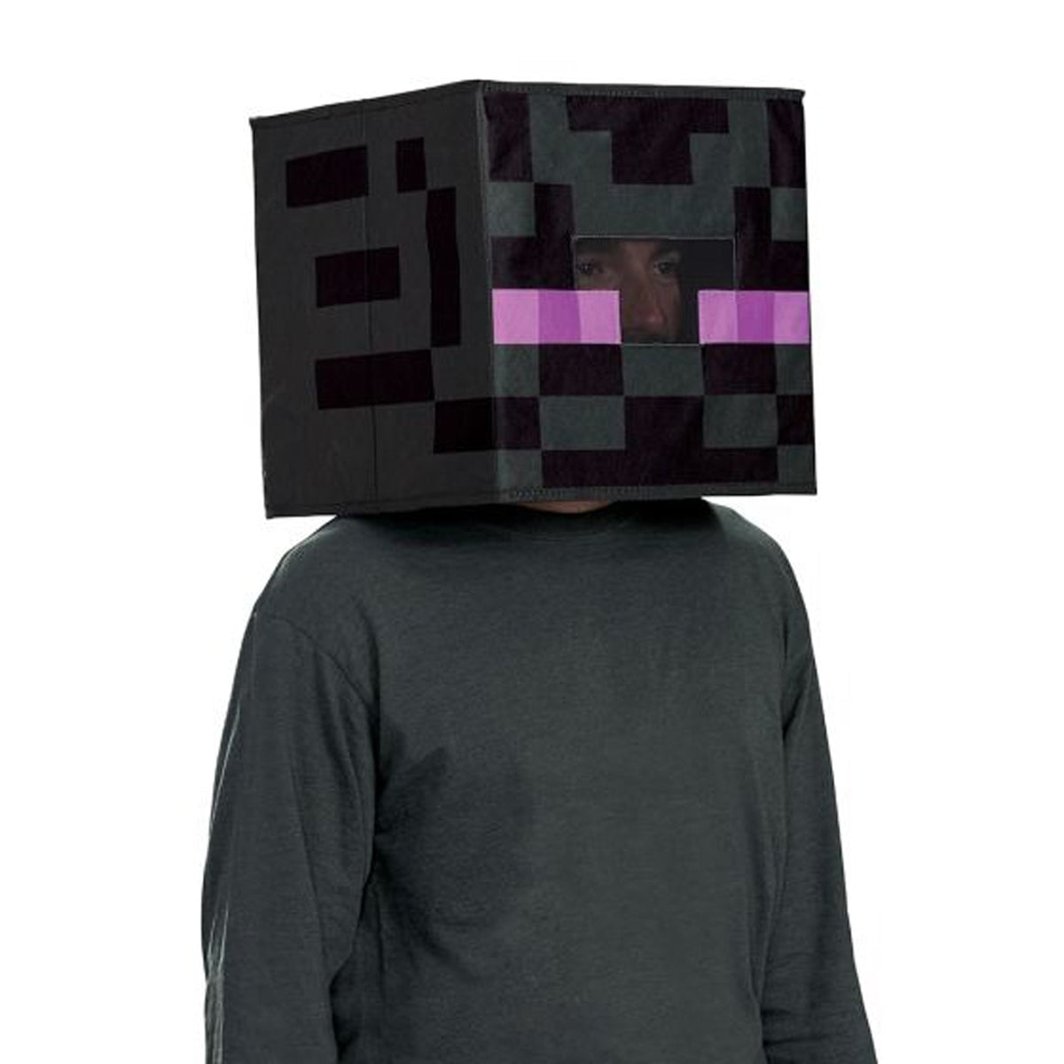 DISGUISE (TOY-SPORT) Costume Accessories Enderman Block Head Mask for Kids, Minecraft 192995062009