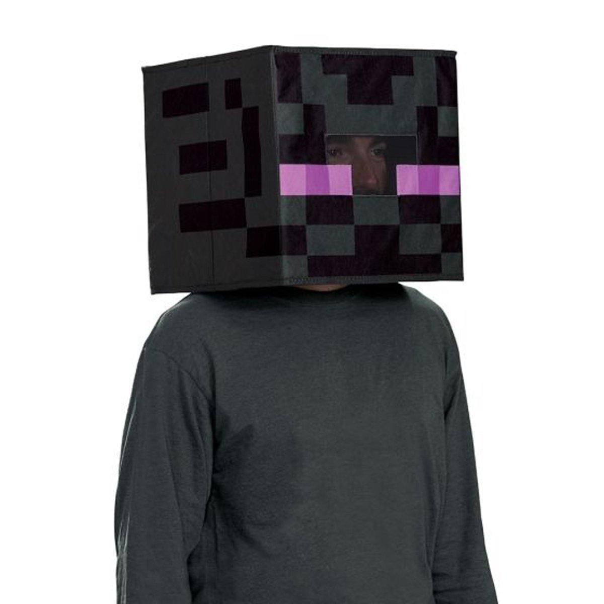 DISGUISE (TOY-SPORT) Costume Accessories Enderman Block Head Mask for Kids, Minecraft 192995062009