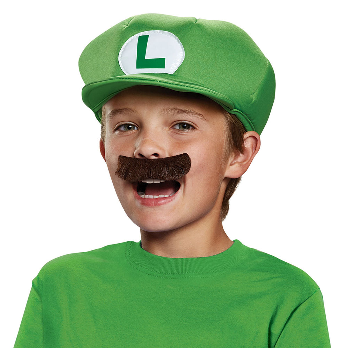 DISGUISE (TOY-SPORT) Costume Accessories Luigi Hat and Mustache for Kids, Super Mario Bros 039897737560