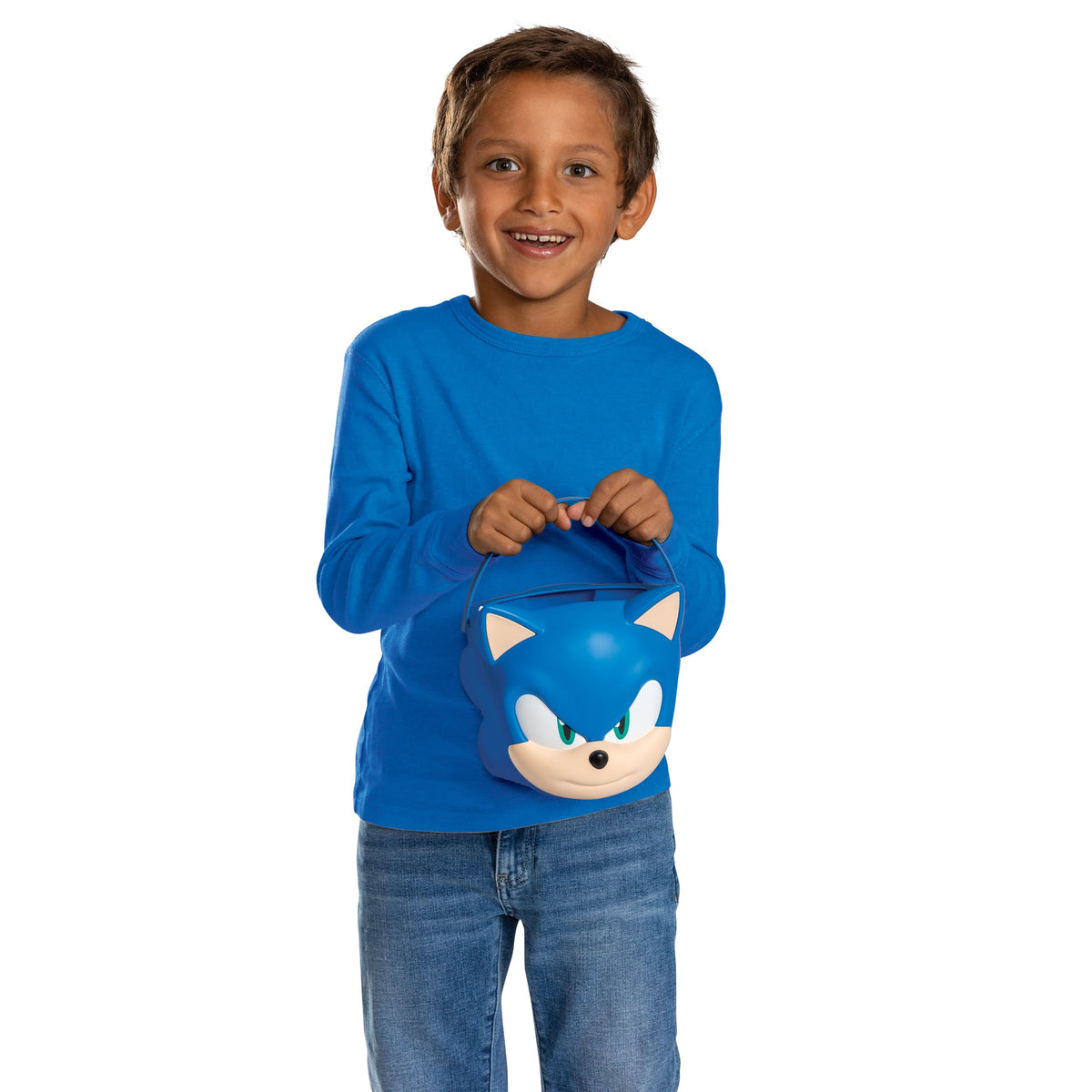 DISGUISE (TOY-SPORT) Costume Accessories Sonic Treat Pail, Sonic the Hedgehog, 6.7 x 6.4 x 6.5 Inches, 1 Count 192995183742