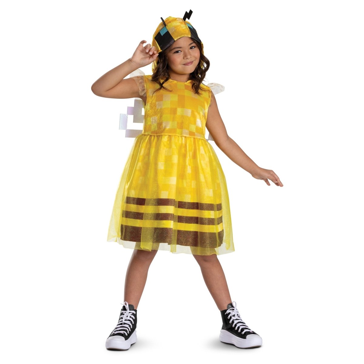 DISGUISE (TOY-SPORT) Costumes Bee Girl Dress Costume for Kids, Minecraft, Hooded Dress with Wings