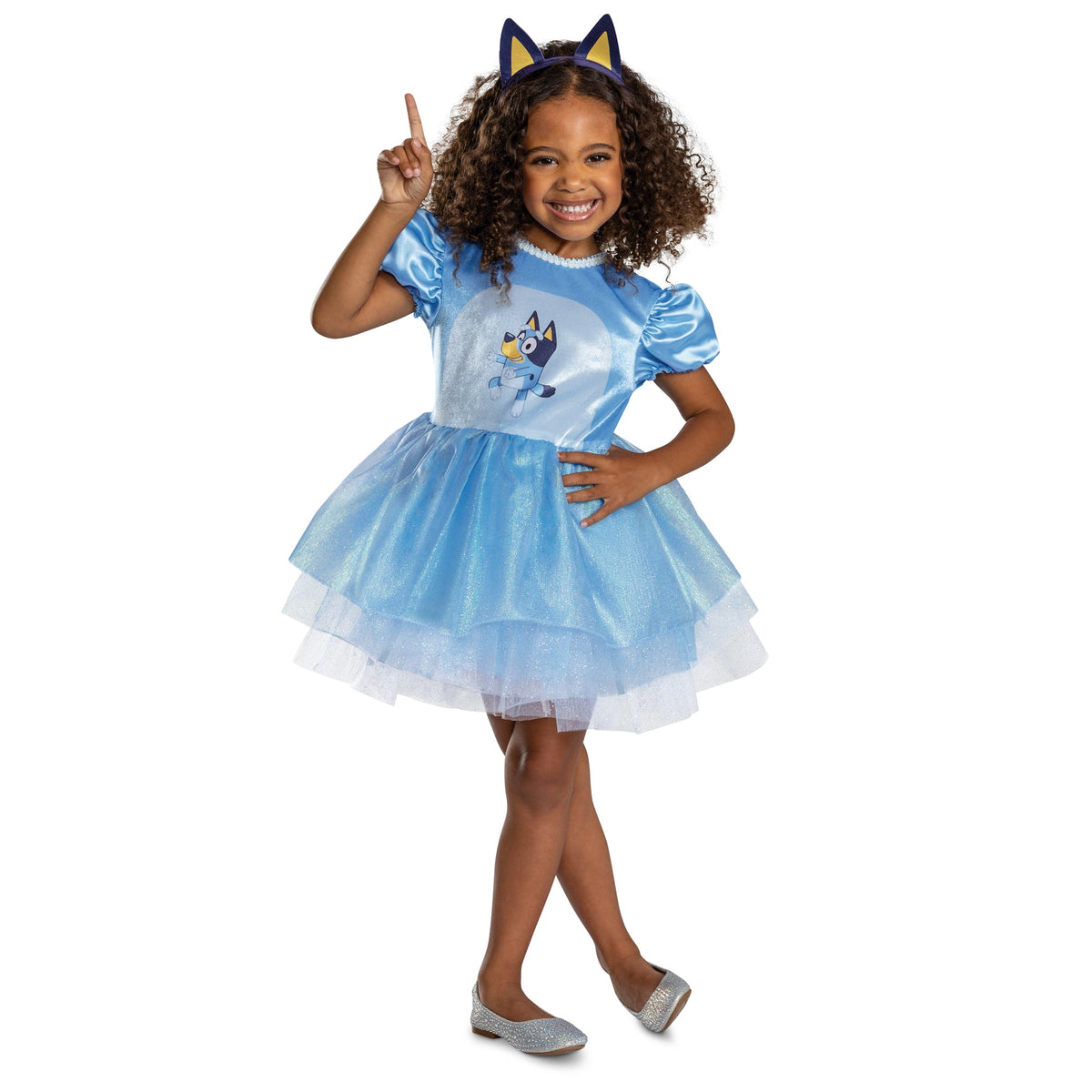 DISGUISE (TOY-SPORT) Costumes Bluey Dress Classic Costume for Toddlers, Blue Dress with Headband