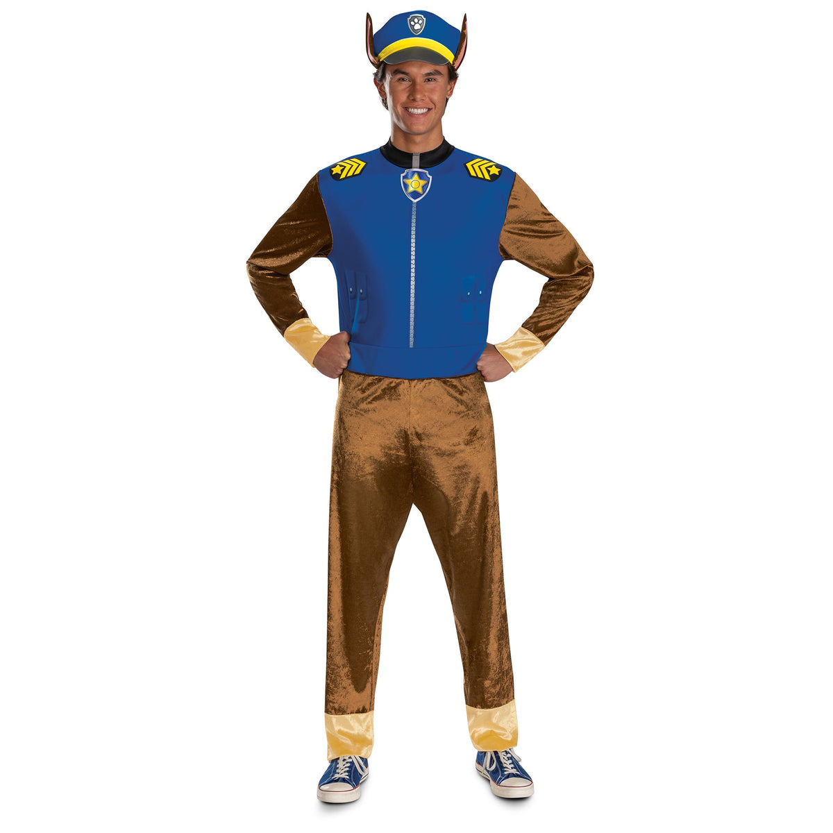 DISGUISE (TOY-SPORT) Costumes Chase Plus Size Classic Costume for Adults, Paw Patrol, Jumpsuit and headpiece 192995189027