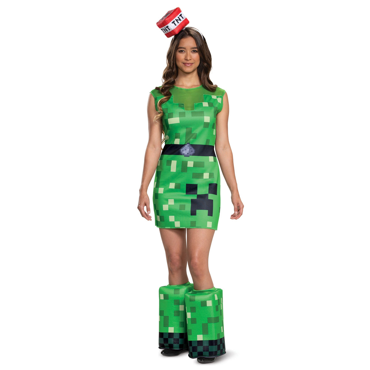 DISGUISE (TOY-SPORT) Costumes Creeper Costume for Adults, Minecraft, Dress, leg warmers and headpiece