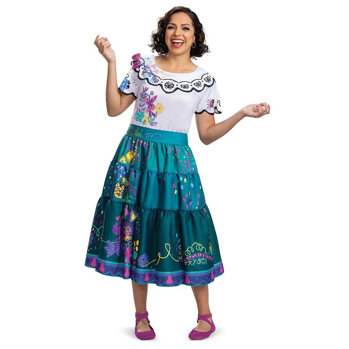 DISGUISE (TOY-SPORT) Costumes Disney Encanto Mirabel Deluxe Dress Costume for Adults, Floral Dress