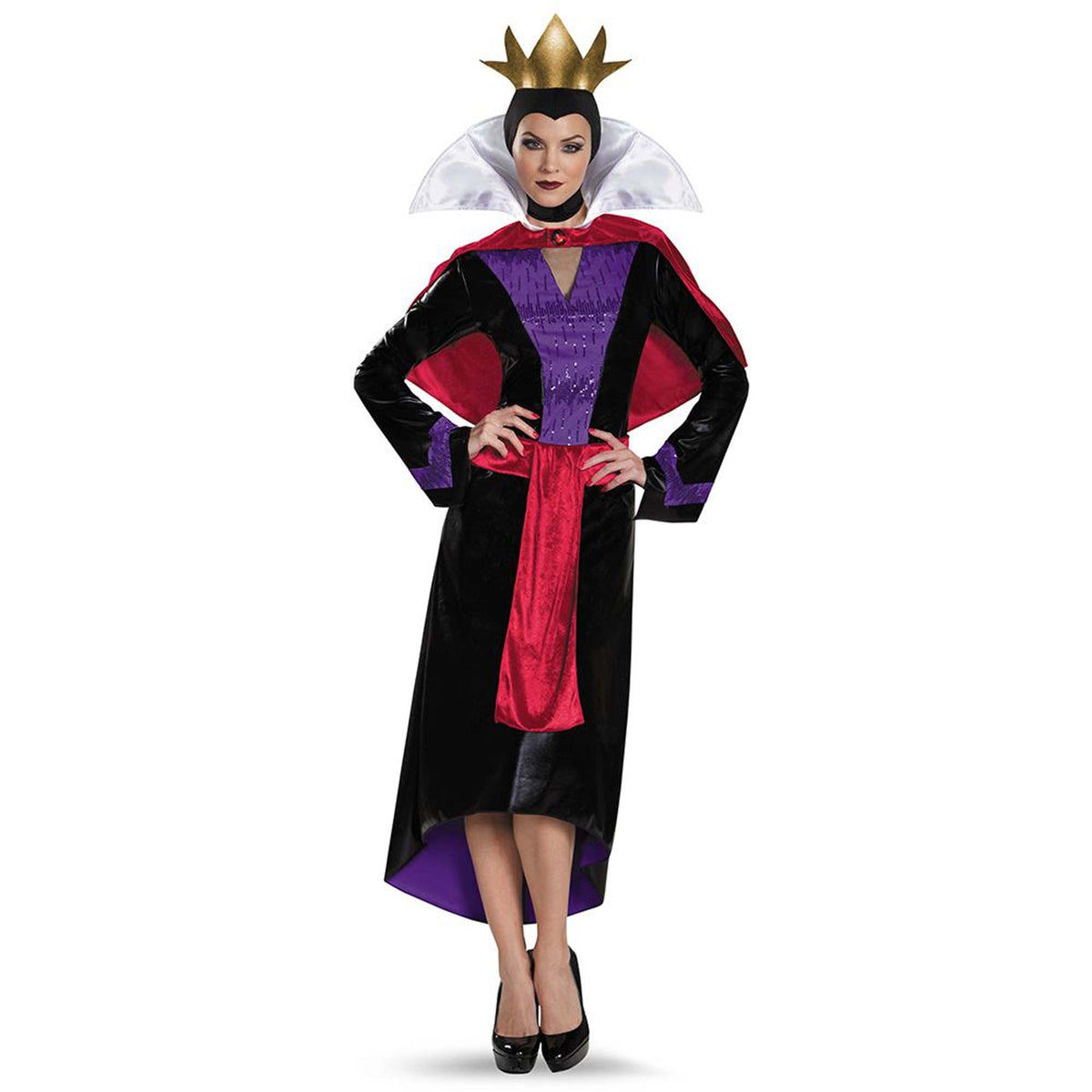 DISGUISE (TOY-SPORT) Costumes Disney Snow White Evil QueenDeluxe Costume for Adults, Black and Purple Dress