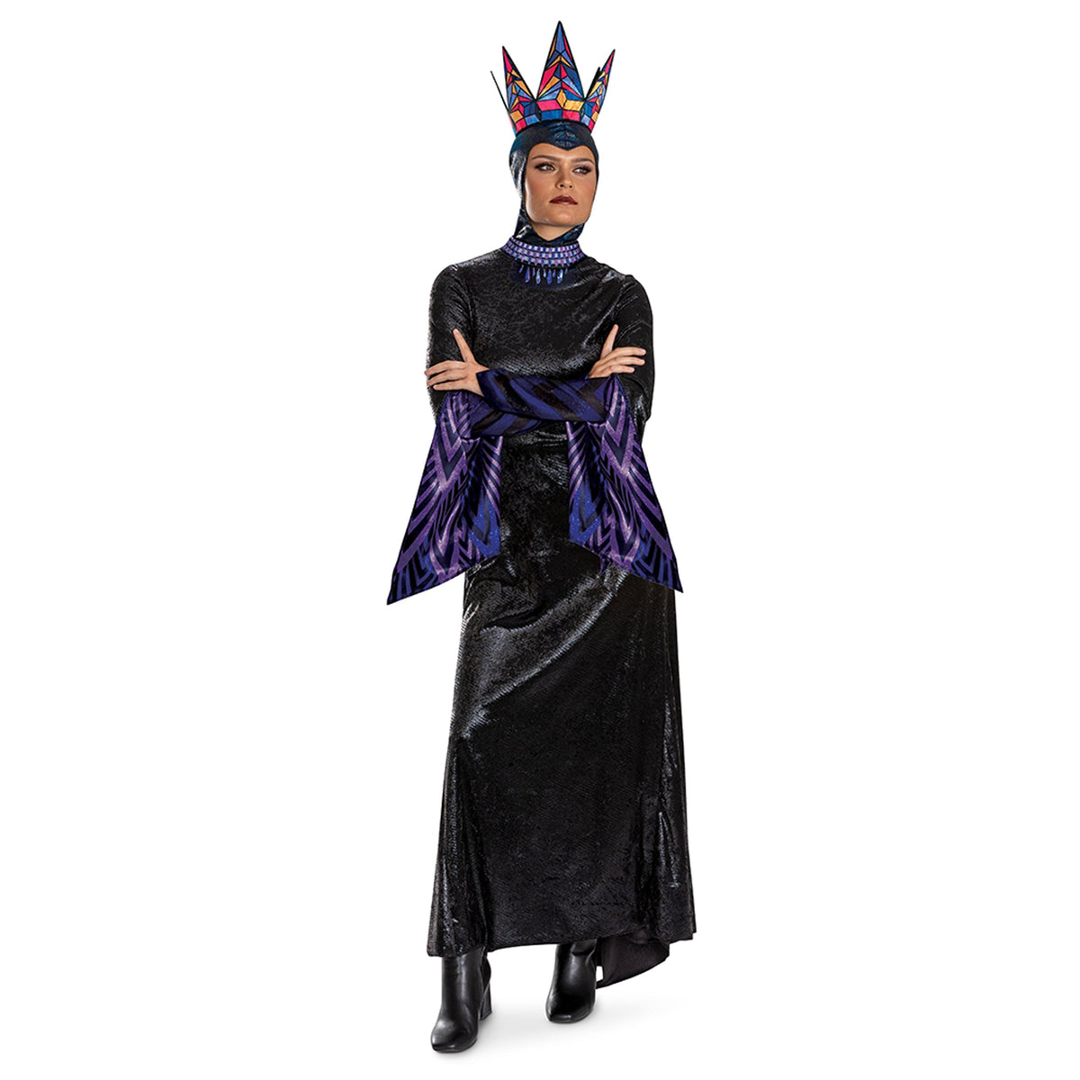 DISGUISE (TOY-SPORT) Costumes Evil Queen Deluxe Costume for Adults, Snow White, Dress and Hood with Crown