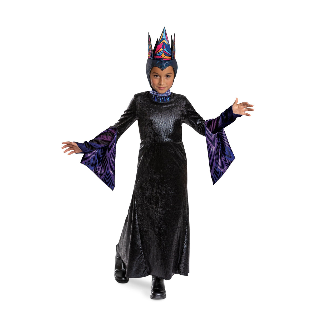 DISGUISE (TOY-SPORT) Costumes Evil Queen Deluxe Costume for Kids, Snow White, Dress and Hood with Crown