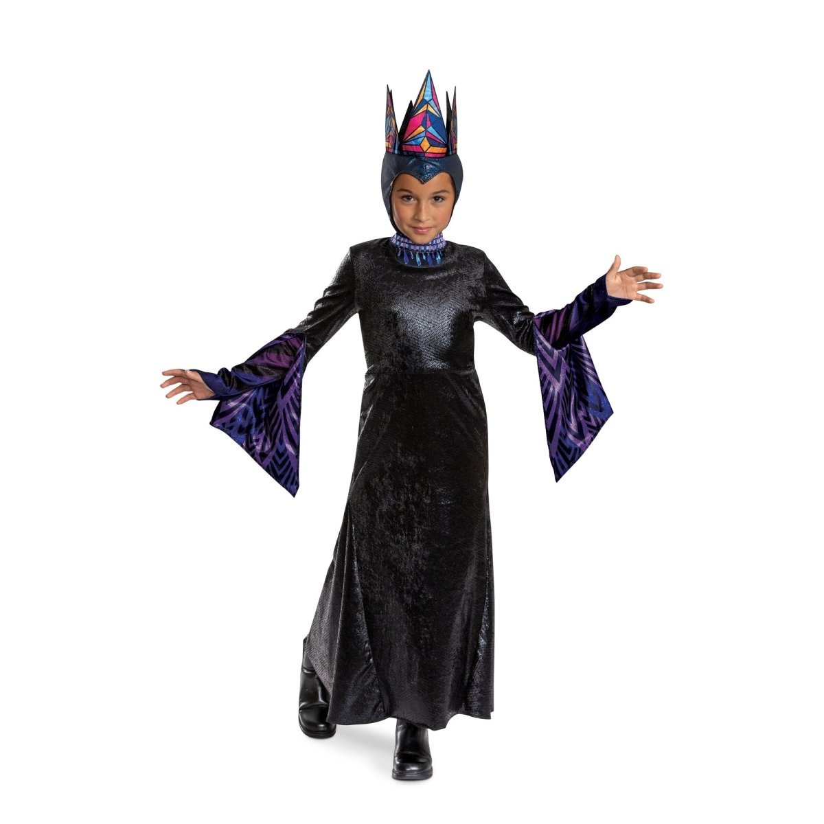DISGUISE (TOY-SPORT) Costumes Evil Queen Deluxe Costume for Kids, Snow White, Dress and Hood with Crown