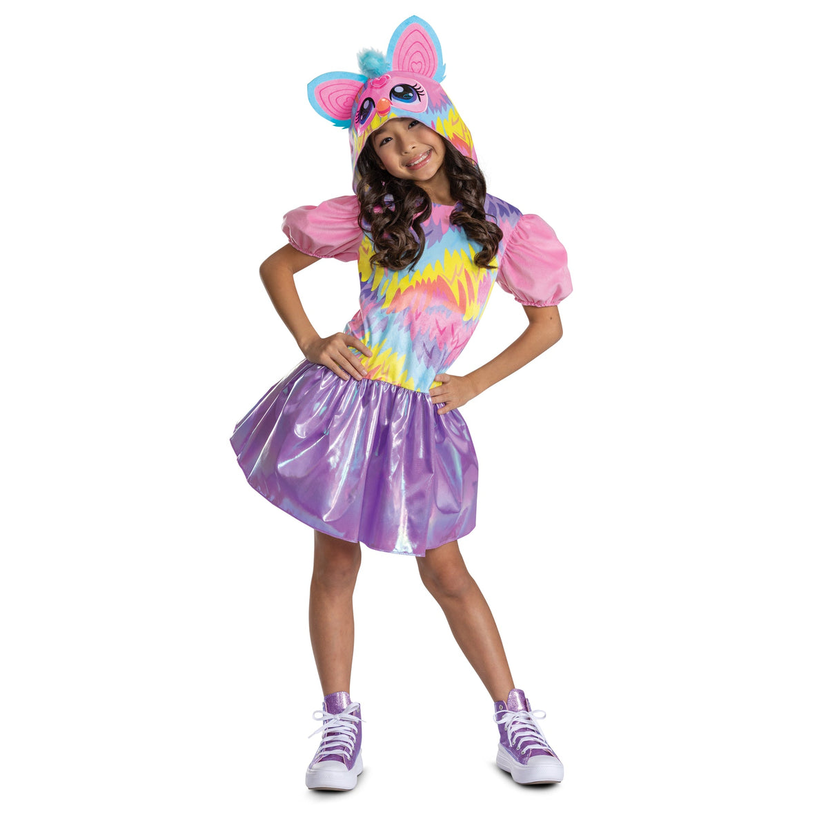DISGUISE (TOY-SPORT) Costumes Furby Tie Dye Dress Costume for Kids, Hooded Dress