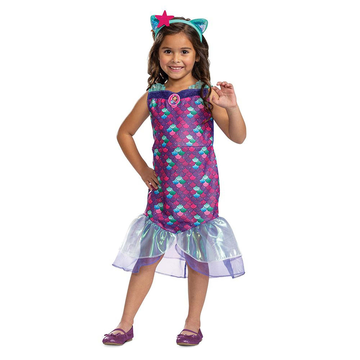 DISGUISE (TOY-SPORT) Costumes Gabby's Dollhouse Mercat Dress Costume for Toddlers, Mermaid Scales Dress