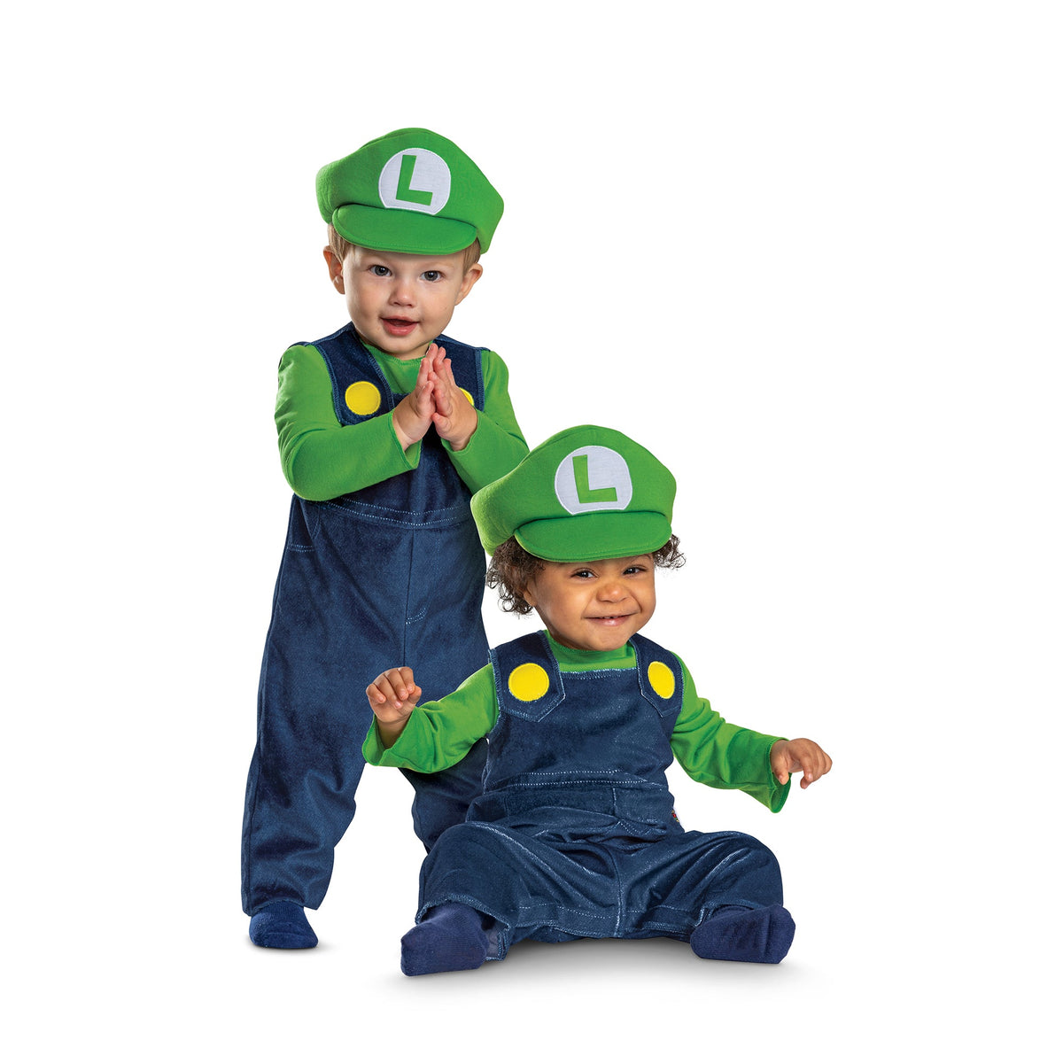 DISGUISE (TOY-SPORT) Costumes Luigi Posh Costume for Toddlers, Super Mario Bros, Jumpsuit and hat