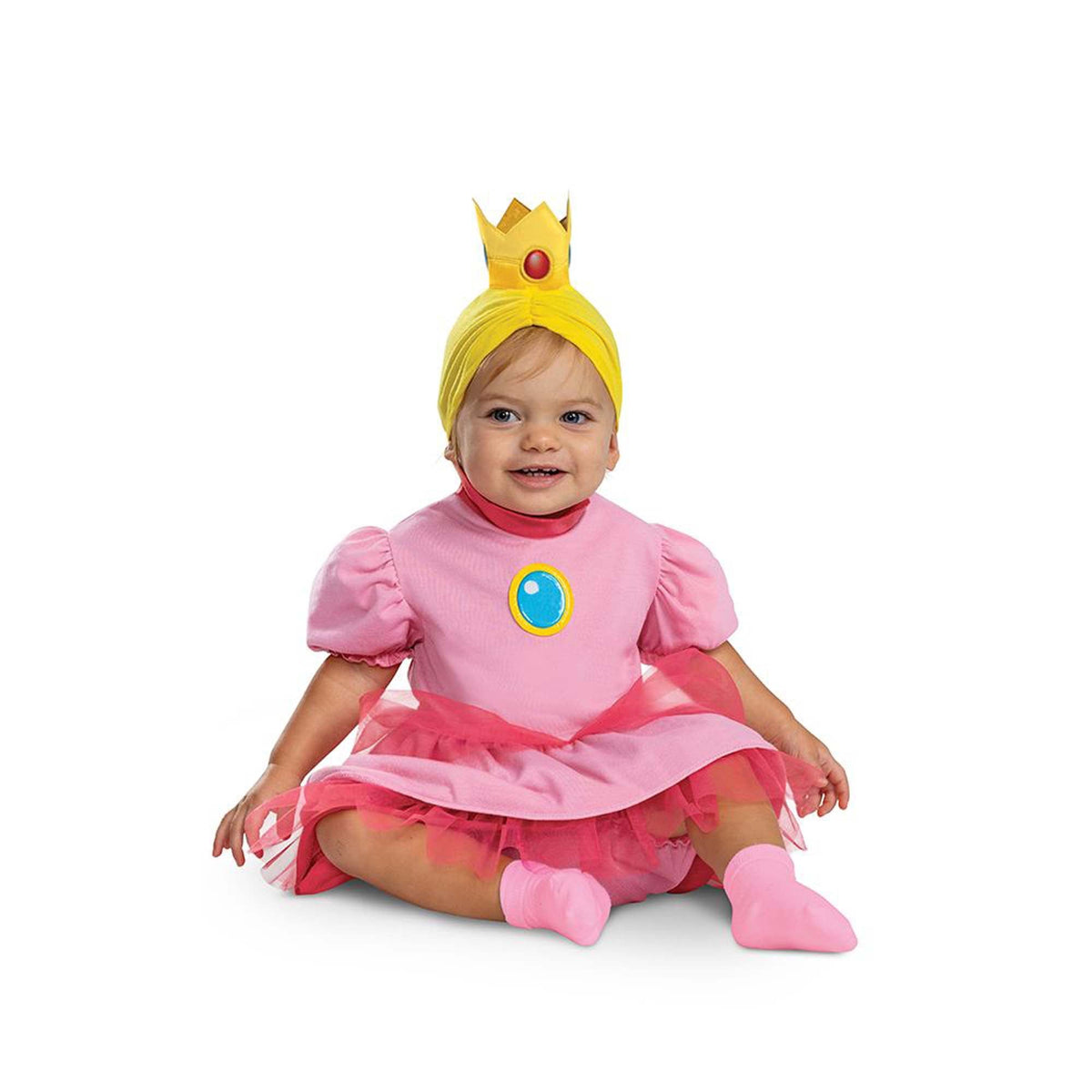 DISGUISE (TOY-SPORT) Costumes Nintendo Super Mario Bros Princess Peach Dress Costume for Babies, Pink Dress and Bloomers