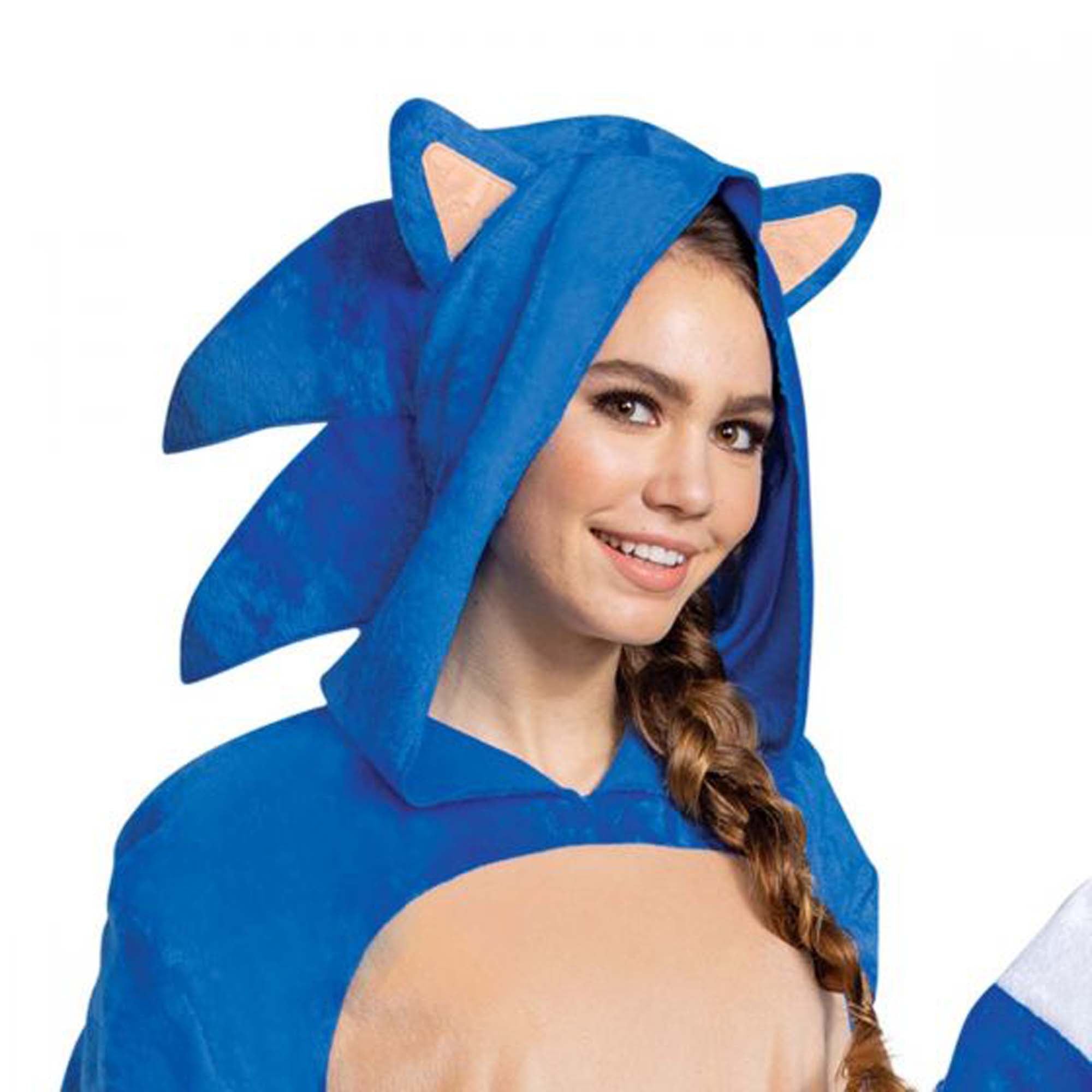 Sonic the hedgehog Hooded Jumpsuit Costume for Adults Party Expert