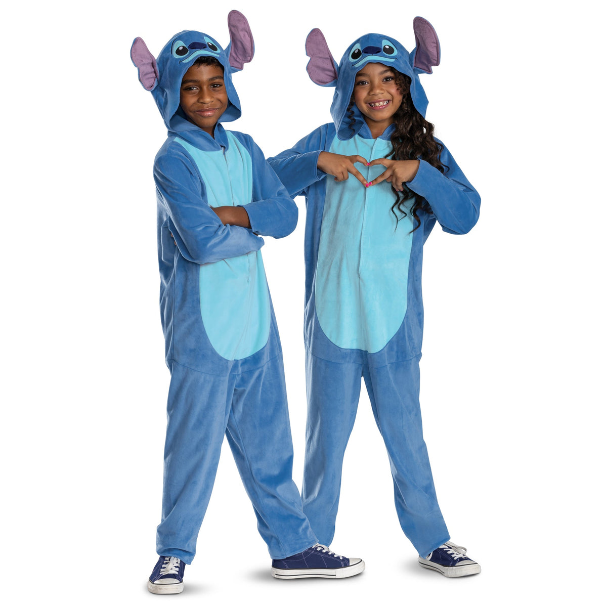 DISGUISE (TOY-SPORT) Costumes Stitch Jumpsuit Costume for Kids, Disney, Hooded Jumpsuit