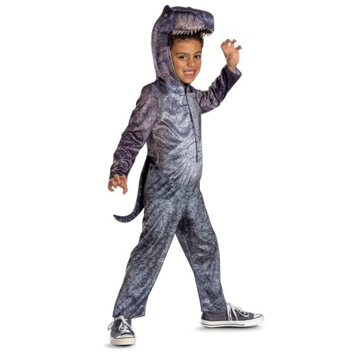 DISGUISE (TOY-SPORT) Costumes T-Rex Rebirth Classic Costume for Kids, Jurassic World, Hooded Jumpsuit