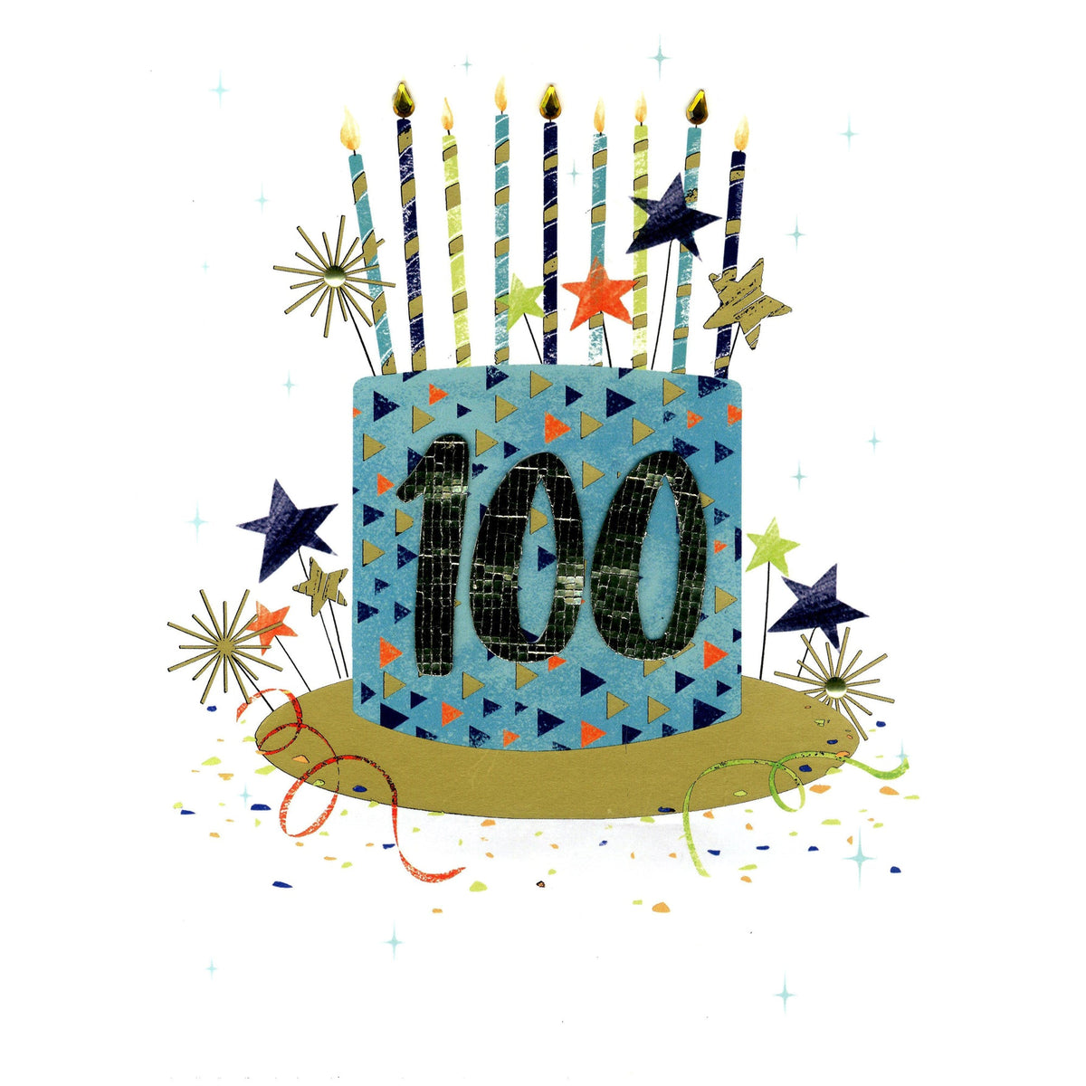 DISTRIBUTION INCOGNITO Greeting Cards Giant 100th Birthday Card, 9 x 12 Inches, 1 Count 5034527343253