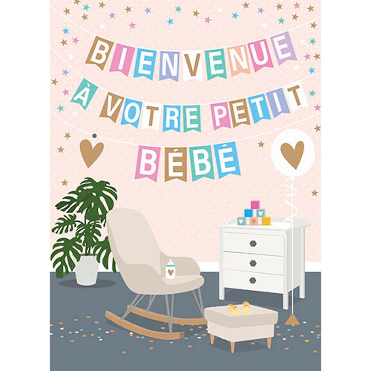 DISTRIBUTION INCOGNITO Greeting Cards Giant Baby Shower Card, "Bienvenue à votre petit bébé", 1 Count