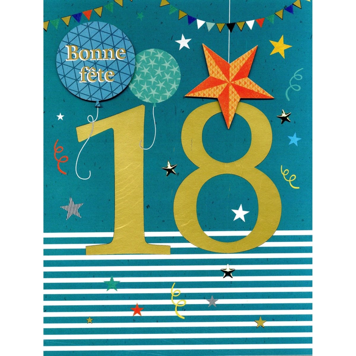 DISTRIBUTION INCOGNITO Greeting Cards Giant Birthday Card, 18th Happy Birthday, 1 Count 5034527343291